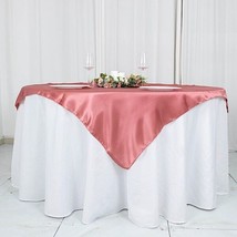 Cinnamon Rose 60X60&quot;&quot; Satin Square Table Overlay Wedding Catering Supplies Gift - £6.30 GBP