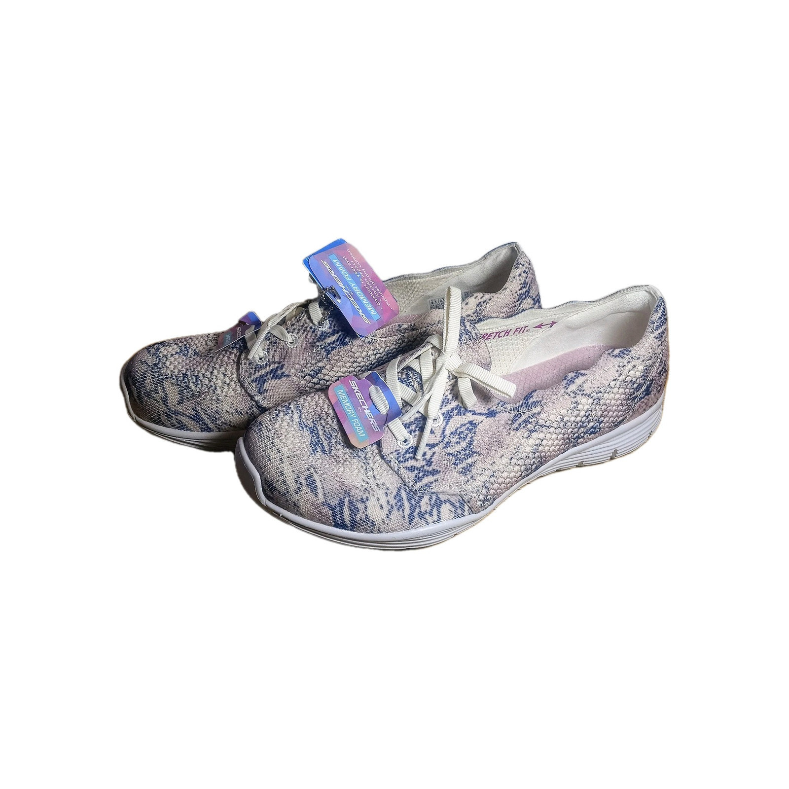 SKECHERS Women&#39;s Size 6.5 M Seager Scallop SNAKE Stretch Sneaker  158184... - $39.55