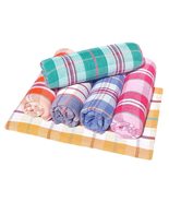 Bathroom Towel Check [Set of 6] Medium Size Combo Soft and Comfortable - £19.65 GBP
