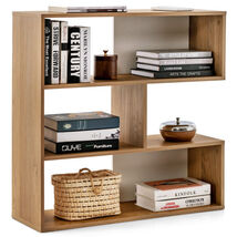 Concave Bookshelf 3-Shelf Open Bookcase with Anti-Toppling Device for Li... - $74.19