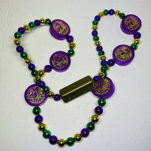 Mardi Gras Bead Necklace Krewe of Triton Flashing Medallions Lafayette 1... - £15.31 GBP