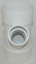 Nibco PVC WYE Six by Six X Three Reducer White Forty Five Degree Angle image 2