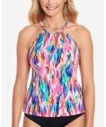 Swim Solutions Printed High-Neck Cut-Out Tankini Top SIZE 12 - €36,61 EUR