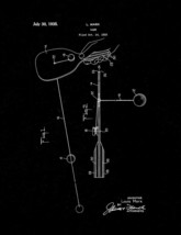 Paddle Ball Game Patent Print - Black Matte - £6.25 GBP+