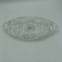 Violetta 24 % Lead Crystal Oblong Cut Glass Tray 10x5” Made in Poland Imperial - $10.36