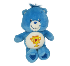 13" Care Bears Blue Champ Bear Yellow Star Trophy Stuffed Animal Plush Toy 2003 - £31.39 GBP