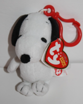 Ty Beanie Babies Snoopy 4&quot; Mini Plush Backpack Keychain Key Clip Peanuts... - $29.75