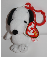 Ty Beanie Babies Snoopy 4&quot; Mini Plush Backpack Keychain Key Clip Peanuts... - $29.75