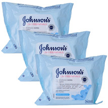 Pack of (3) New Johnson&#39;s Daily Essentials Nourishing 25 Wipes - £17.17 GBP