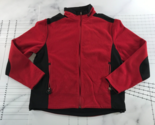Eddie Bauer Windcutter Fleece Mens Medium Red Black Full Zip Lightweight - £12.41 GBP