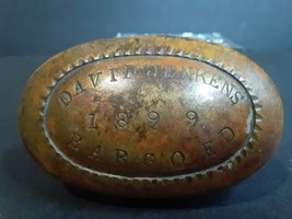 Antique mixed metal Snuff Tabacco or Stash box 1899 - $133.65