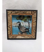 Vintage Cabin Nature Goose In A Lake Shadowbox Portrait 7&quot; X 7&quot; X 2&quot; - $534.43 MXN