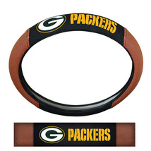 Green Bay Packers Steering Wheel Cover Premium Pigskin Style - $1,155.49 MXN