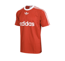 adidas Adicolor Jersey Men&#39;s Sports T-Shirts Casual Tee Red Asia-Fit IM9458 - £45.62 GBP