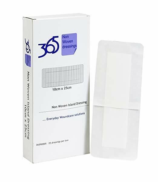 365 Non-woven Island Dressings 10CM X 25CM x 25 Conformable with Absorbe... - $10.01