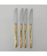 Vintage Oxford Hall Stainless Japan Flatware Gold Tone Basket Weave Holl... - $14.31