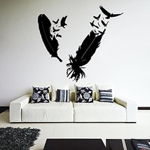 ( 71&#39;&#39; x 64&#39;&#39;) Vinyl Wall Decal of Bird&#39;s Feathers, Bird Plume / Eagle Nib Art D - £90.44 GBP