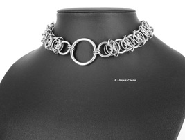 Barbed Wire O-ring Choker Chain Links Handmade Steel Unisex B Unique Chains - £43.96 GBP+