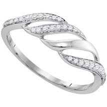 10kt White Gold Womens Round Diamond Cascading Open Strand Band Ring 1/6 Cttw - £206.19 GBP