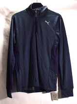 Puma Mens Running LS Pullover Half Zip Navy Blue M NWT - £18.88 GBP