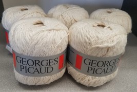 Vintage Georges Picaud Fugace French Yarn, Lot of 5 Clean Skeins, White - £18.52 GBP