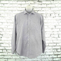 Lauren Ralph Lauren Dress Shirt Mens 17 34/35 Button Front Purple Check ... - $19.99