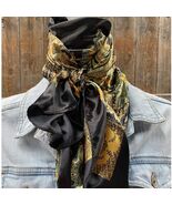 Golden Rod Paisley Printed Western Southwestern Wild Rag Scarf Accent - $28.71