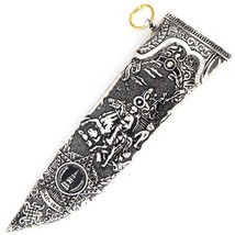 14" Mountain Wolf Head Dagger Crafted Fixed Blade Hunting Knife With Scabbard image 4