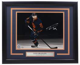 Leon Draisaitl Signed Framed Edmonton Oilers 11x14 Spotlight Photo Fanatics - £177.56 GBP