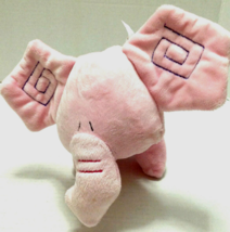 Baby Ganz Noahs Ark Waggle Head Plush Pink Elephant Jingles Baby Plushie Lovey - £31.85 GBP