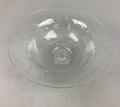 Large Vintage Glass Floral Salad Serving Bowl - 12”D - $13.07