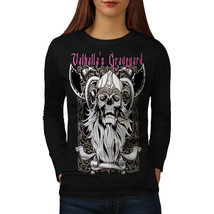 Valhalla Graveyard Tee Monster Skull Women Long Sleeve T-shirt - £11.19 GBP