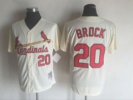 Cardinals #20 Lou Brock Jersey Old Style Uniform Cream - $45.00