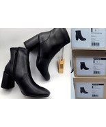 MADDEN NYC Women&#39;s Side Zipper Bootie BLACK Ankle Boot Chunky Block Heel... - £19.39 GBP