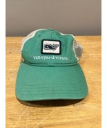 Vineyard Vines Trucker Hat Whale Patch Starboard Green White Mesh Soft Cap - $14.84