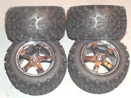 Traxxas T-MAXX 3.3 Tires Hurricane Wheels 6.3&quot; Revo E 14MM - $59.95