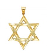 14K Yellow Gold Star of David Pendant - €352,66 EUR
