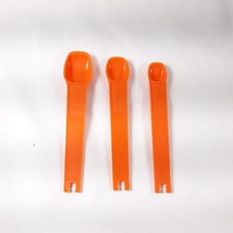 Vintage Tupperware Orange Replacement Measuring Spoons 1/2 tsp 1/4 tsp 1/8 tsp - £7.90 GBP