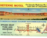 Cheyenne Motel Linen Lincoln Highway Postcard Cheyenne Wyoming 1945 - $11.88