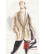 Misses Ultra Easy Vogue Loose Fit Below Hip Shawl Collar Jacket Sew Pattern 6-10 - $9.99