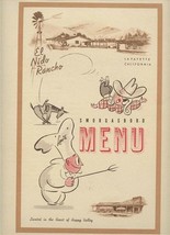 El Nido Rancho Smorgasbord Menu Lafayette California 1950&#39;s - £68.11 GBP