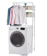 White Metal Laundry Space-Saver Rack Easy assembly required  25.5&quot;-39&quot;Lx... - £74.69 GBP