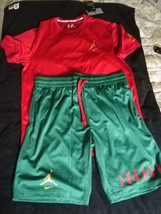 Nike Jordan Men&#39;s Sport Dri-Fit Shorts Set Red/Green See description - $32.38