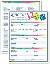 Two-Sided Dental Icon Design Registration &amp; History Form, 3 Pads, 100 Fo... - £55.37 GBP