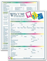 Two-Sided Dental Icon Design Registration &amp; History Form, 3 Pads, 100 Fo... - £55.20 GBP