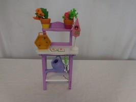 American Girl Dol Sunshine Gardening Bench Set Beautiful Purple  and White set. - £28.72 GBP