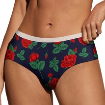 Red Rose Flowers Panties for Women Lace Briefs Soft Ladies Hipster Under... - $13.99