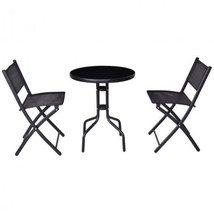 Indoor and Outdoor 3 PCs Folding Bistro Table Chairs Set - £118.03 GBP