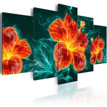 Tiptophomedecor Glamour Canvas Wall Art - Flaming Lily - Stretched &amp; Framed Read - £71.92 GBP+