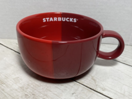 Starbucks Split Tone Red Ceramic Mug  16oz New - $29.69
